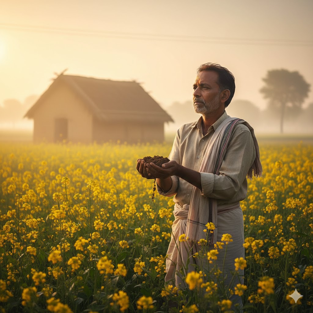 मातृभूमि प्रेम और ग्रामीण जीवन की यादों को दर्शाती भावपूर्ण हिंदी कविता का प्रतीकात्मक दृश्य