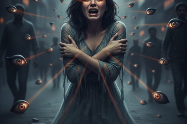 महिला की गरिमा और मानसिक पीड़ा को दर्शाती सशक्त कविता, जिसमें बिना शारीरिक स्पर्श के की गई हिंसक दृष्टि और नजरों के अपराध को शब्दों के माध्यम से उजागर किया गया है.