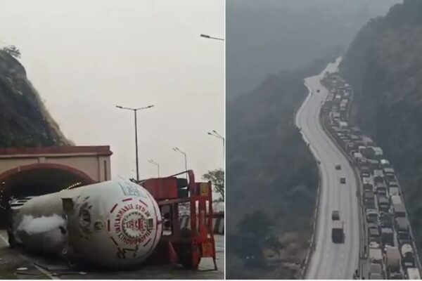 मुंबई–पुणे एक्सप्रेसवे पर 16 घंटे का जाम, गैस रिसाव जारी, यात्री बेहाल