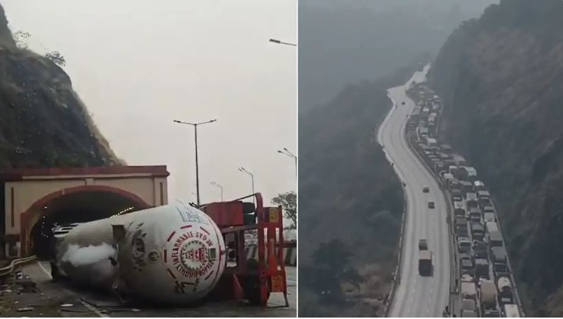 मुंबई–पुणे एक्सप्रेसवे पर 16 घंटे का जाम, गैस रिसाव जारी, यात्री बेहाल