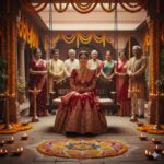 भारतीय विवाह में पारंपरिक परिधान में सजी दुल्हन