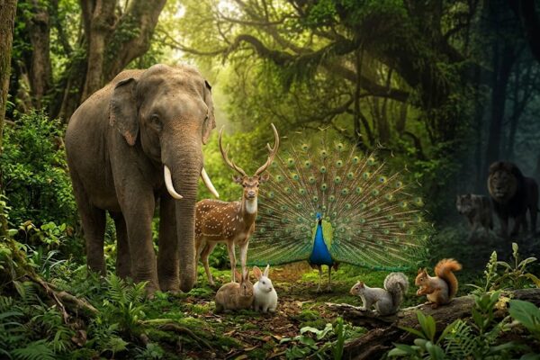 “प्रजातंत्र का प्रतीक वन दृश्य”