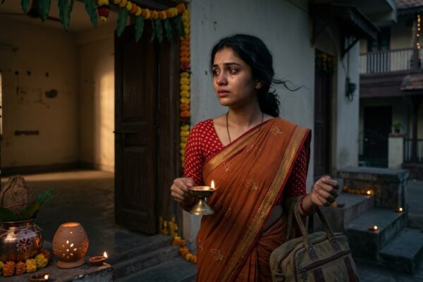 मायके से विदा होती भावुक महिला, माँ की याद में डूबी