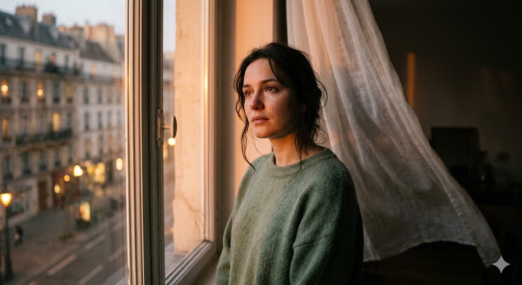 “शाम के धुंधले माहौल में अकेला शख्स इश्क़ के ख्यालों में डूबा हुआ”