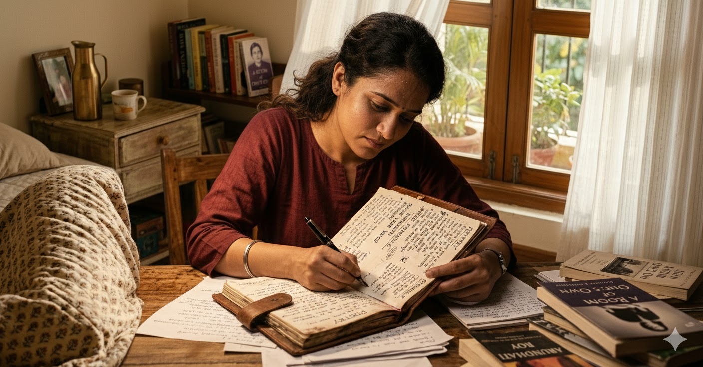 मैं लिखने बैठी हूँ – भावनाओं और रचनात्मकता पर आधारित हिंदी कविता