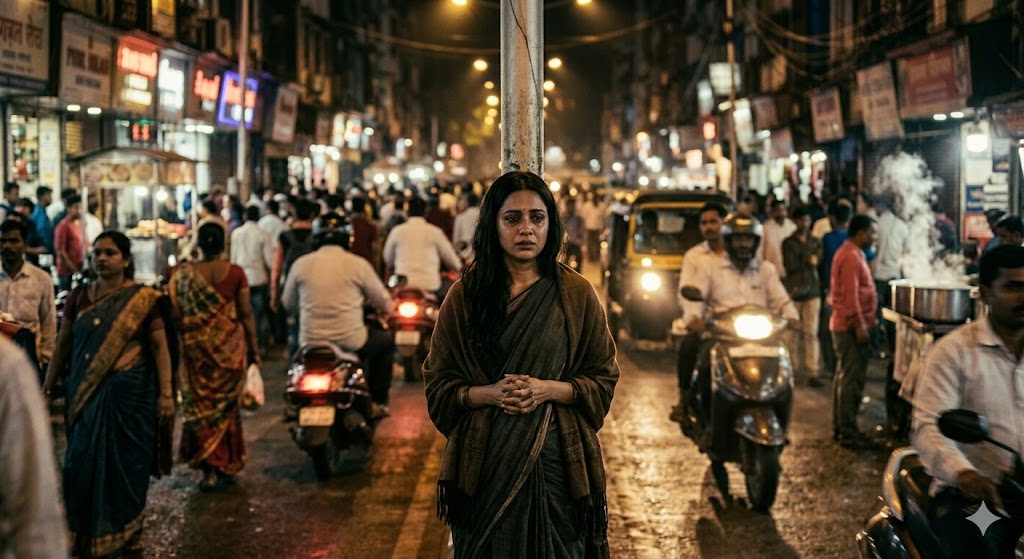 अकेला व्यक्ति भीड़ में खोया हुआ