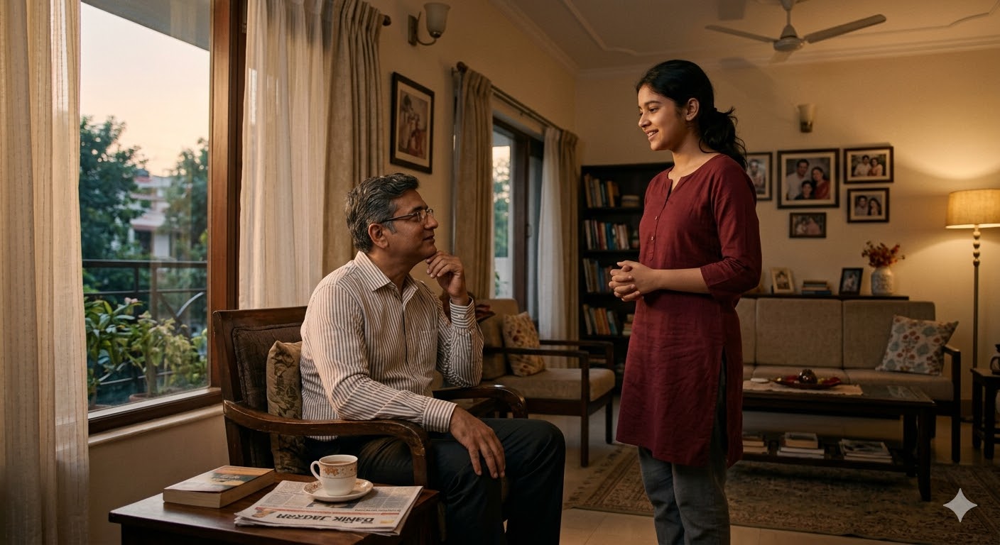 पिता से घूमने जाने की अनुमति मांगती बेटी का भावनात्मक दृश्य