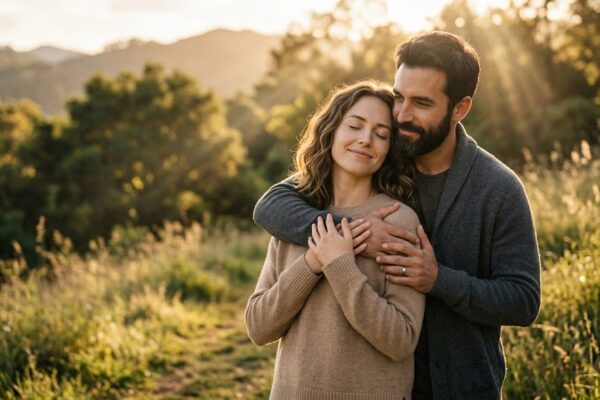 प्रेम में ईश्वर जैसा सुकून दर्शाता एक भावनात्मक युगल दृश्य