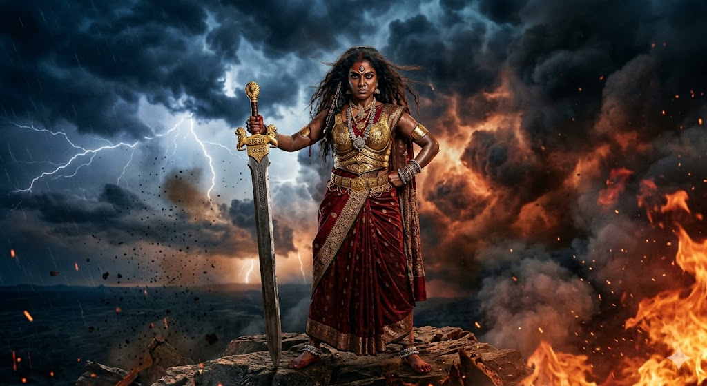 नारी शक्ति का प्रचंड रूप, दुर्गा और काली के स्वरूप में अन्याय के खिलाफ खड़ी महिला