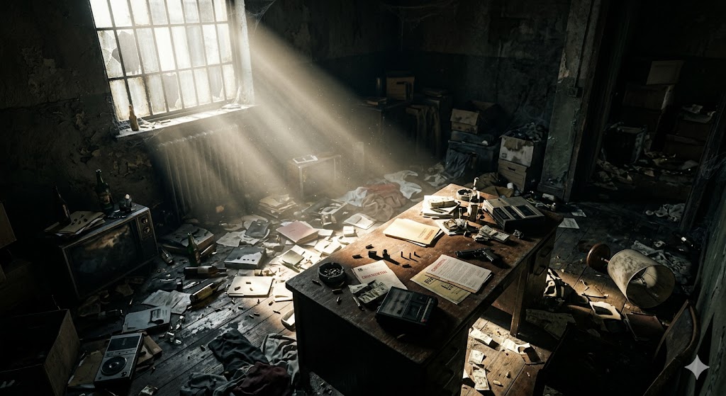 अंधेरे कमरे में घुसता हुआ उजाला जो छिपी हुई सच्चाइयों को उजागर कर रहा है