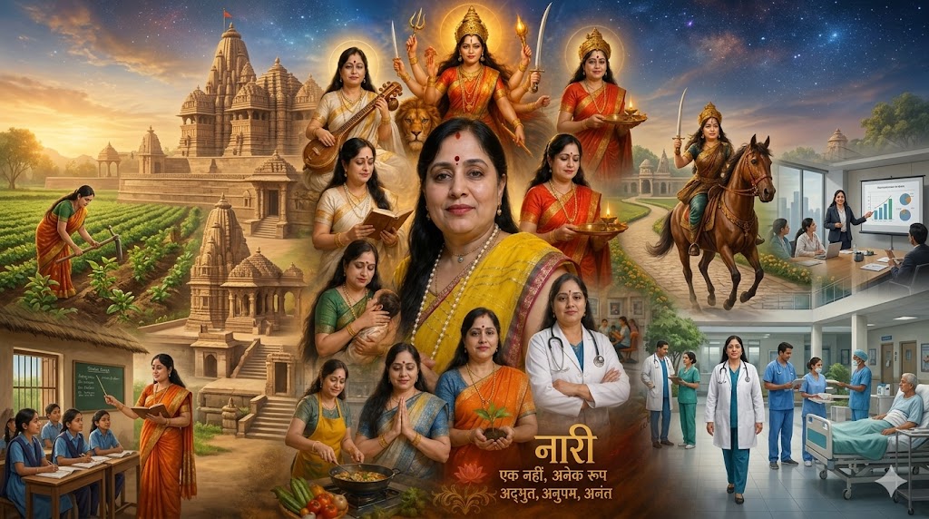 नारी केवल एक रिश्ता नहीं… वह सृष्टि की जननी, शक्ति, त्याग, भक्ति और साहस का स्वरूप है।
