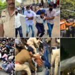 परीक्षा केंद्र के बाहर सुरक्षा जांच से गुजरते भारतीय विद्यार्थी, जिनके चेहरों पर चिंता, उम्मीद और आत्मसम्मान के भाव दिखाई दे रहे हैं।
