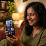 बिना मेकअप और बिखरे बालों के साथ मुस्कुराती एक युवती, जो सच्चे प्रेम और स्वाभाविक सुंदरता का प्रतीक है।