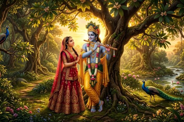 कदंब तले: राधा-कृष्ण के दिव्य प्रेम और भक्ति रस से सजी भावपूर्ण कविता