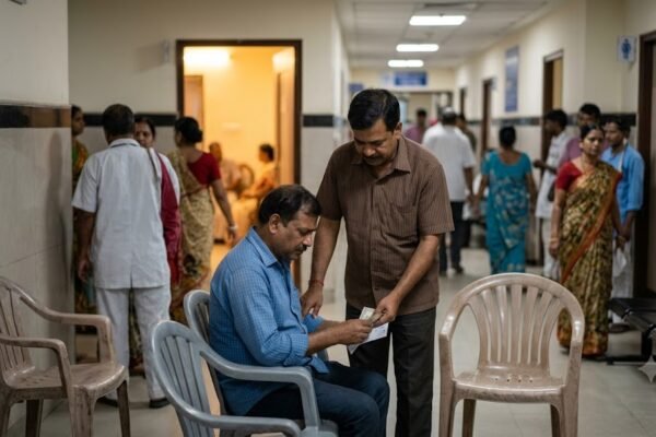 कठिन समय में एक मित्र का दूसरे परिवार का सहारा बनता भावनात्मक दृश्य