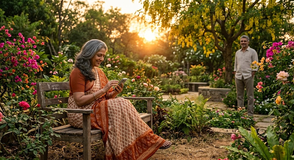 पचास वर्ष की महिला और उसके मित्र की आत्मीय बातचीत, सच्ची दोस्ती और नई उम्मीद पर आधारित भावनात्मक हिंदी कहानी।