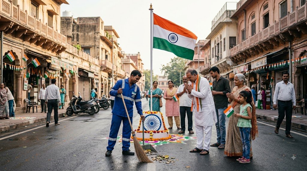 स्वतंत्रता दिवस पर तिरंगे के साथ देश के प्रति नागरिक जिम्मेदारी का संदेश