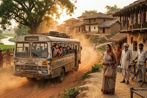 अम्मां के आंचल और गांव की पुरानी यादों को दर्शाता रामगढ़ गांव का ग्रामीण दृश्य