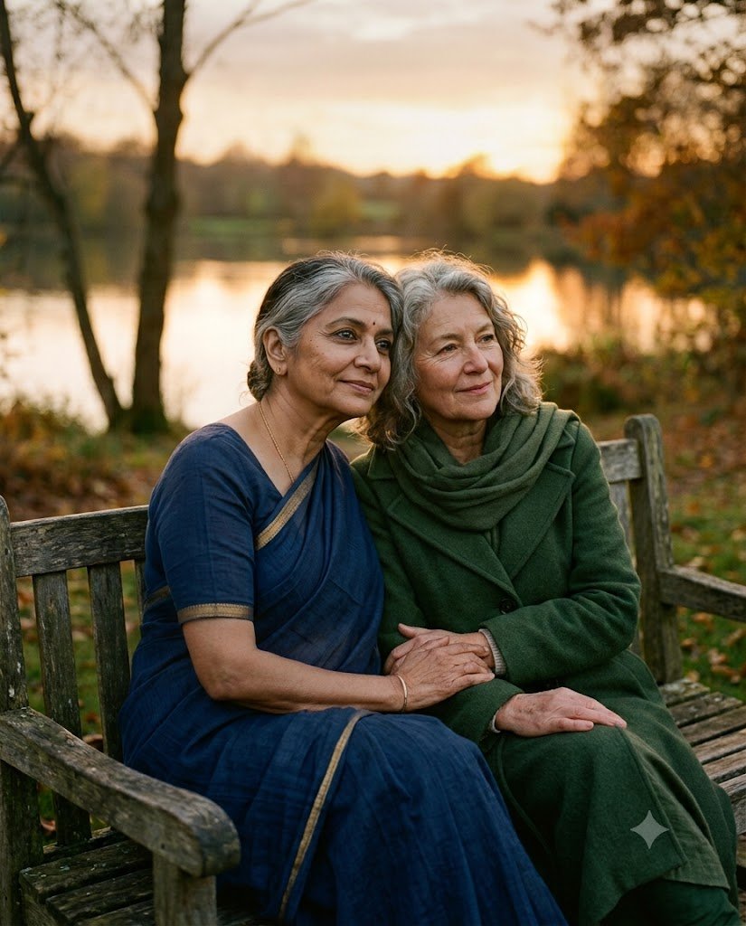 "दो सच्चे दोस्त शांत माहौल में साथ बैठे हुए, विश्वास और दोस्ती का भाव दर्शाता दृश्य"