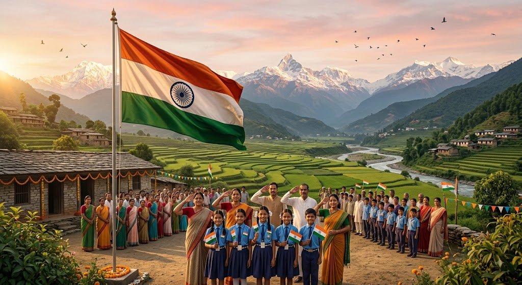 तिरंगे और भारत की प्राकृतिक सुंदरता को दर्शाती स्वतंत्रता दिवस की देशभक्ति कविता