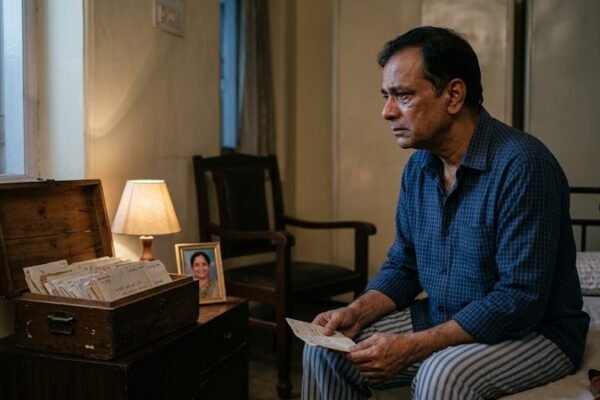 पत्नी की याद में अकेला बैठा व्यक्ति और उसके सामने रखी कुर्सी, भावुक प्रेम कहानी