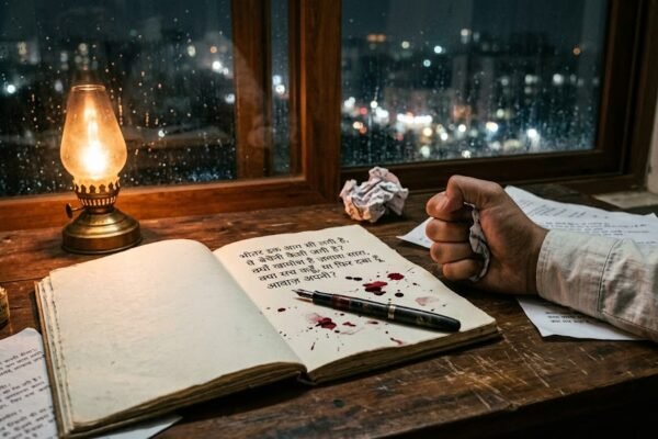 आक्रोश और बेचैनी को शब्दों में व्यक्त करती हुई कलम और हिंदी कविता
