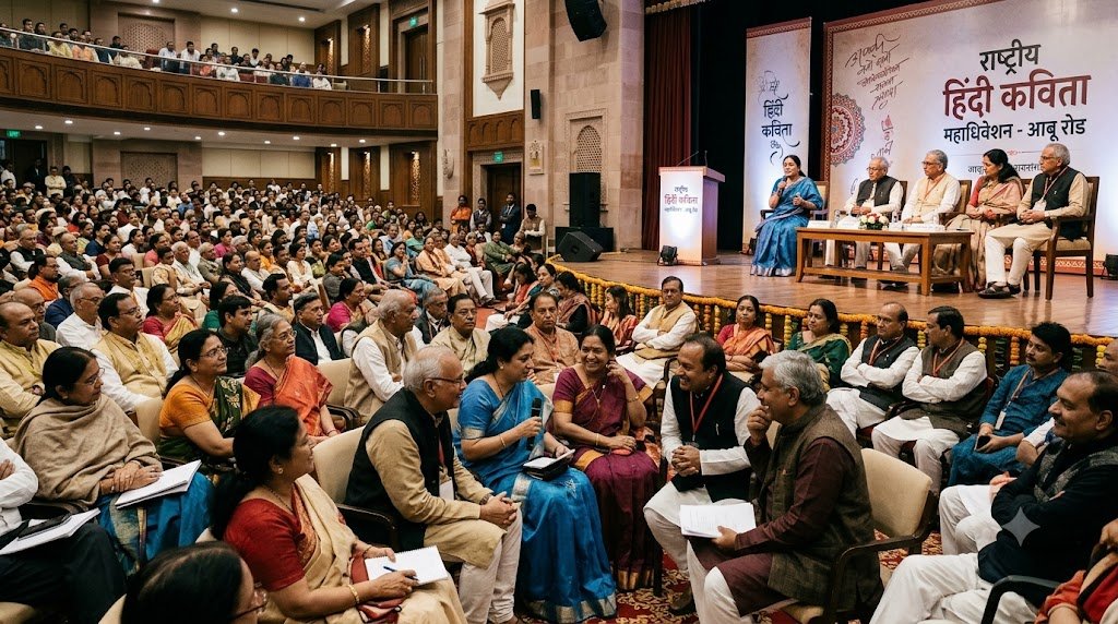आबू रोड में आयोजित होने वाले राष्ट्रीय कवि संगम के अधिवेशन में शामिल होने वाले देशभर के कवि