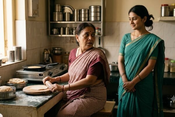 सास और बहू के रिश्ते में आत्मबोध को दर्शाता भावनात्मक दृश्य