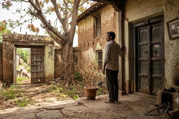 पुश्तैनी घर के आँगन में लौटता रवि और ख़ामोश दीवारें
