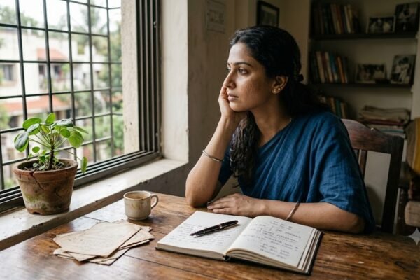 गलतियों से सीखते हुए आत्म-अन्वेषण करता व्यक्ति
