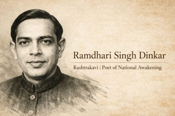 Image Alt Text: राष्ट्रकवि रामधारी सिंह दिनकर को समर्पित हिंदी कविता