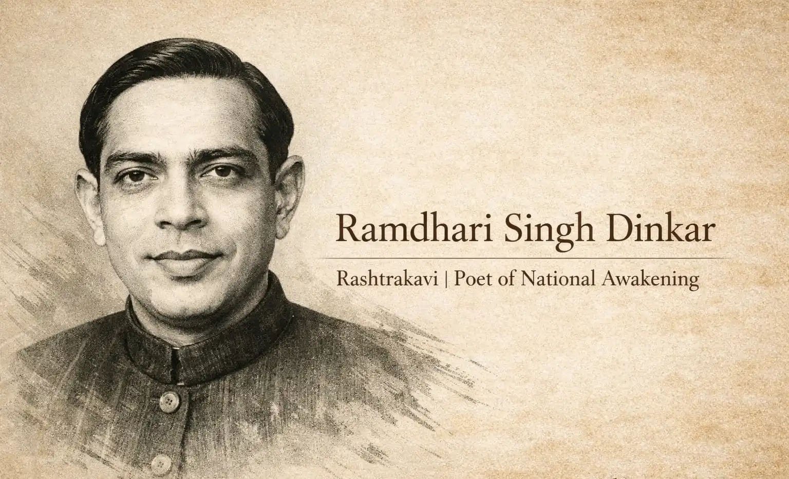 Image Alt Text: राष्ट्रकवि रामधारी सिंह दिनकर को समर्पित हिंदी कविता