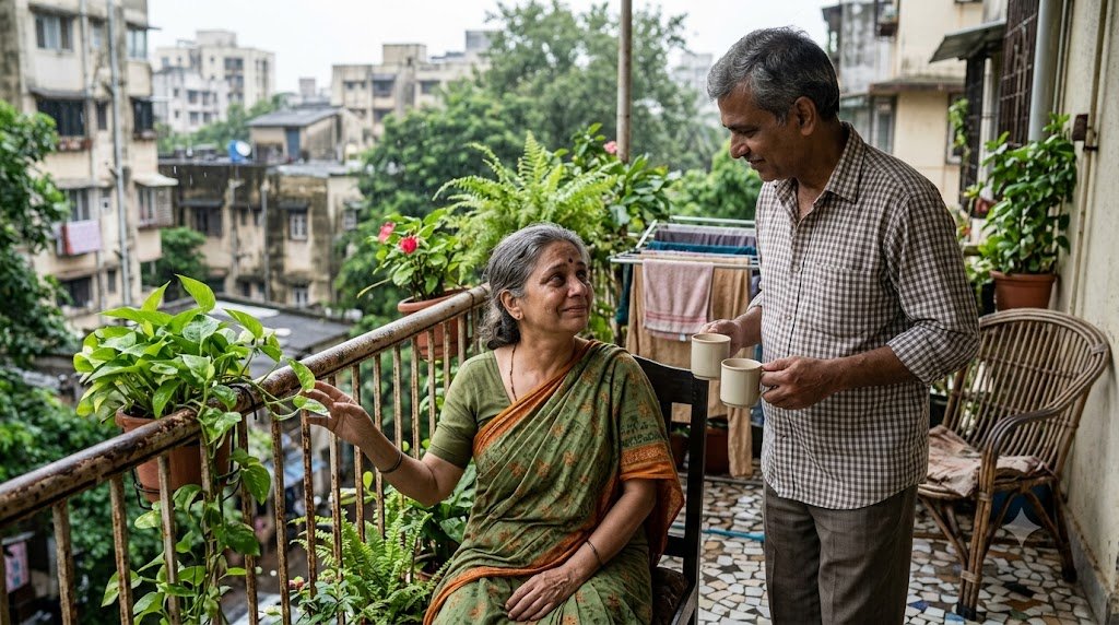 बर्फ में दबी आग हिंदी कहानी की कृति बारिश की बूंद को निहारते हुए