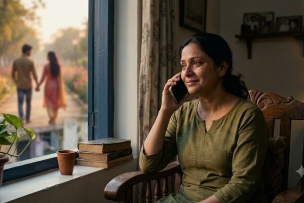सफ़र की यादें कविता में पुराने प्रेम को याद करती भावुक महिला