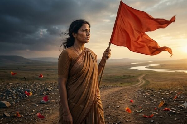 मेरे हिस्से की पीड़ाएँ हिंदी कविता के भावों को दर्शाता संघर्ष और आत्मबल का दृश्य