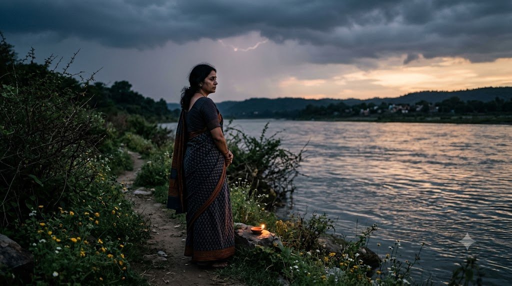 वह कौन हिंदी कविता के भावों को दर्शाता रहस्यमय दृश्य